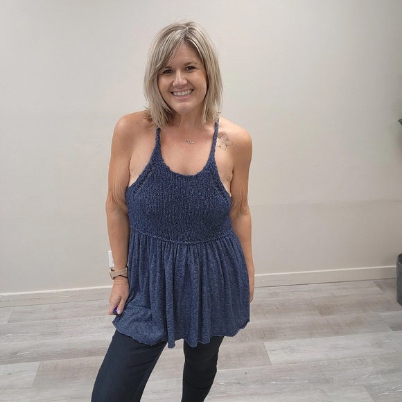 Free People Marled Knit Sweater Halter Top Tunic - Size Small - Picture 4 of 7